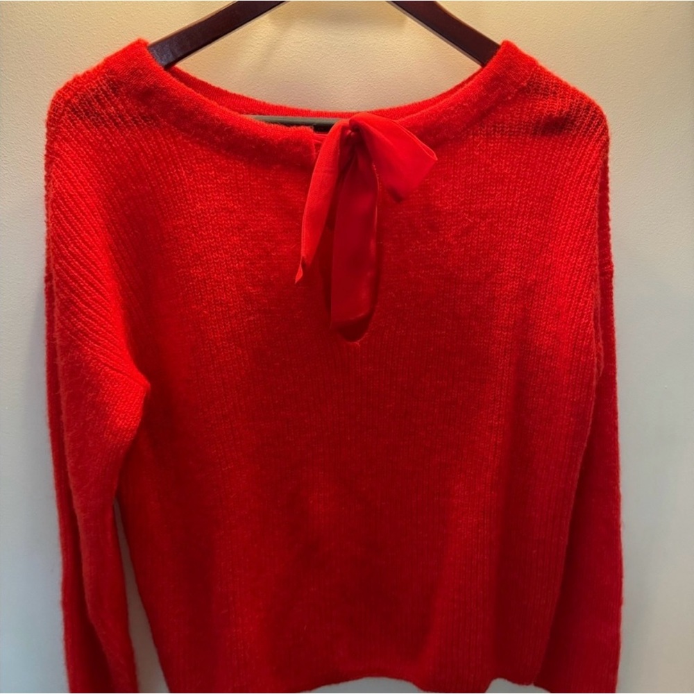 Sezane Cooper Jumper Front tie bow Red M - Picture 3 of 5